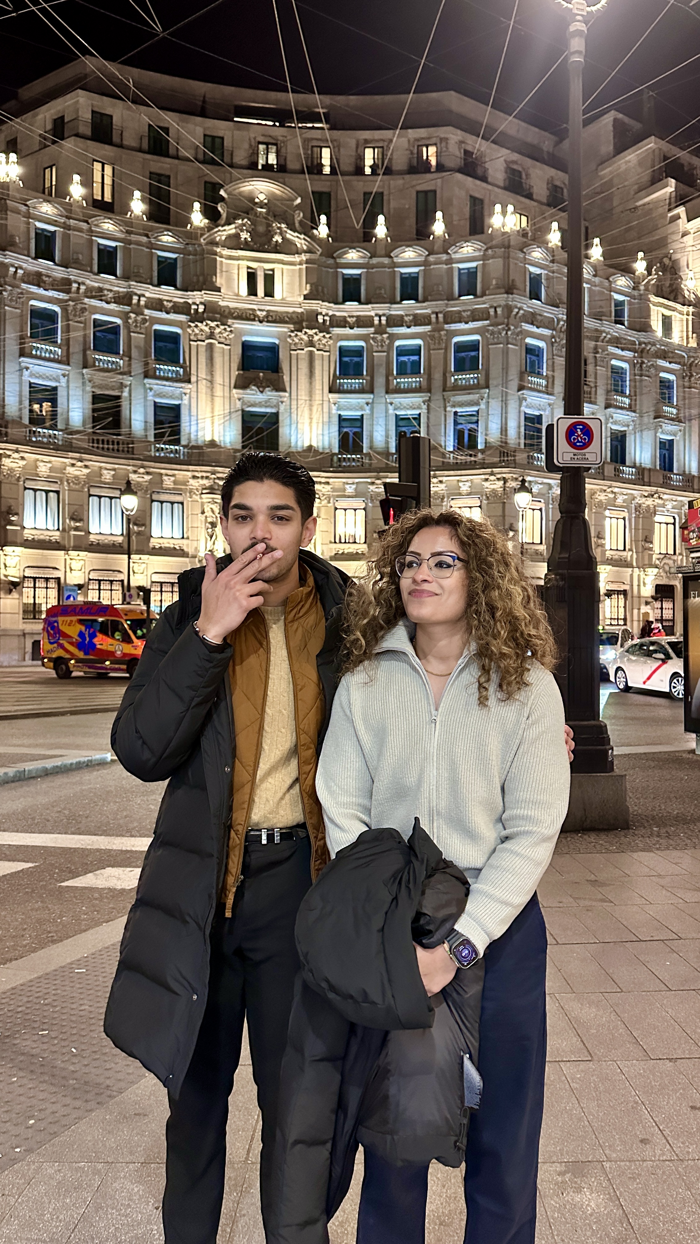 Adil's brother and sister pictured in Spain